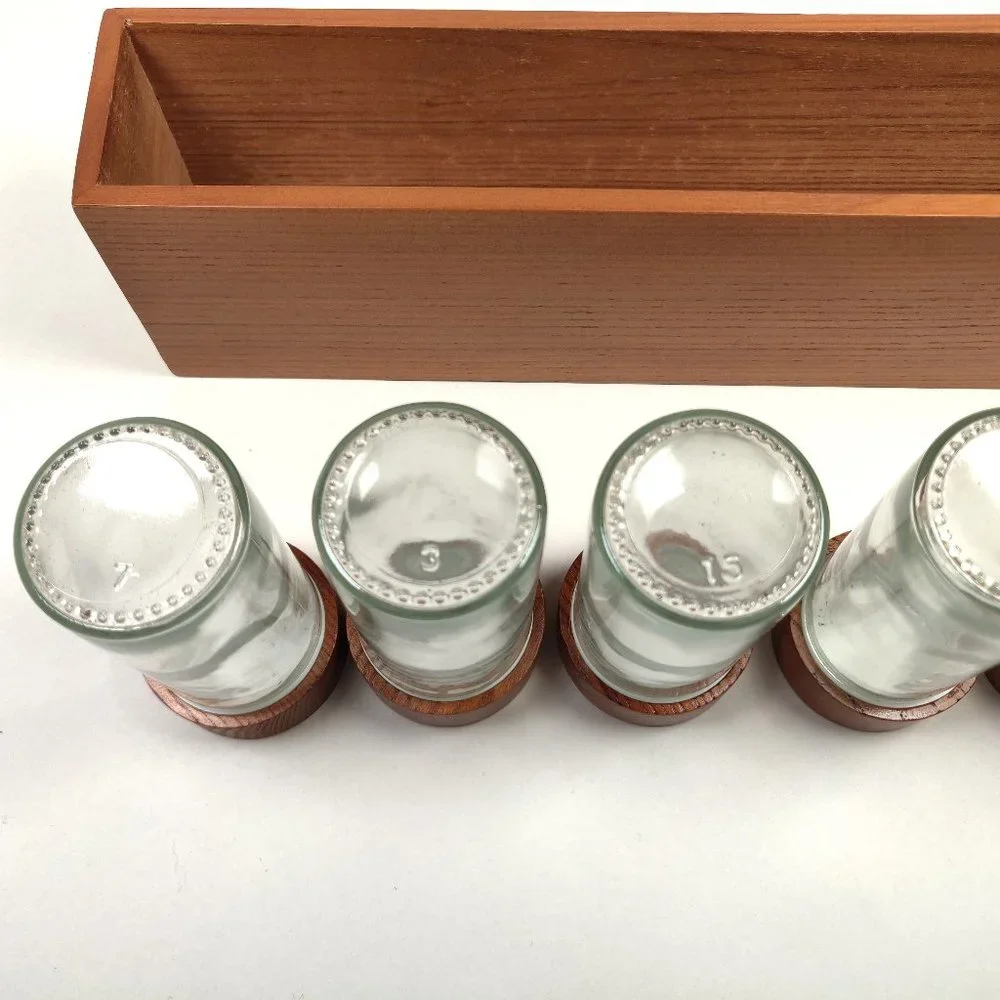 Crate & Barrel Carter McGuyer 6 Bottle Wooden Spice Box